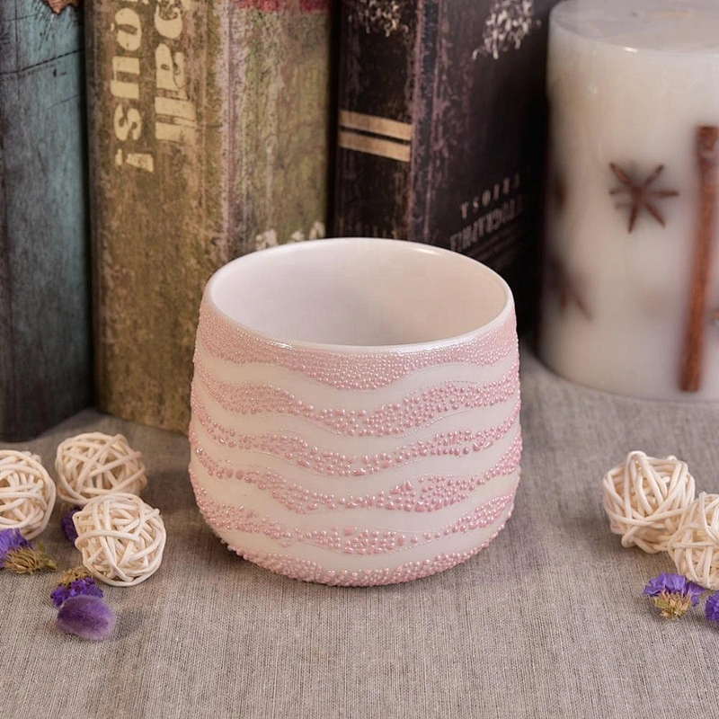 Customized glazed ceramic candle containers tealight scented candle holders home decoration