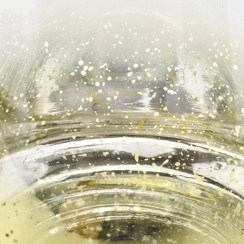 Candle Jar Glass Candle Holder with Luxury Mercury Decorating Gold