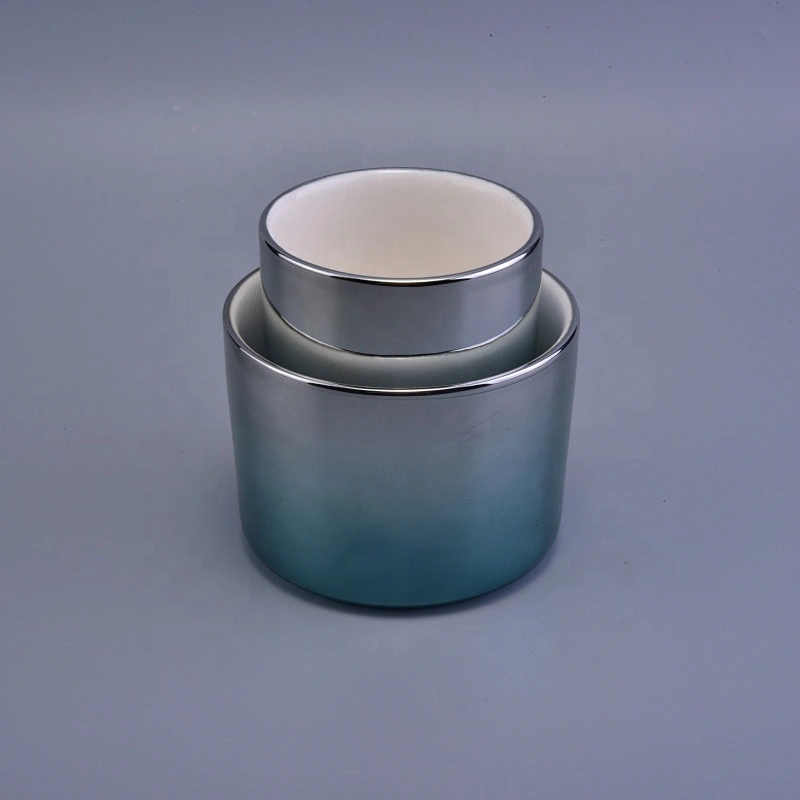 Plating ceramic candle iridescent jar table use