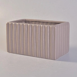700ml Rectangular Ceramic Candle Holders Stripes Pattern Home Decoration Pieces