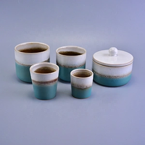 Antique ceramic votive candle holder with lid in bulk