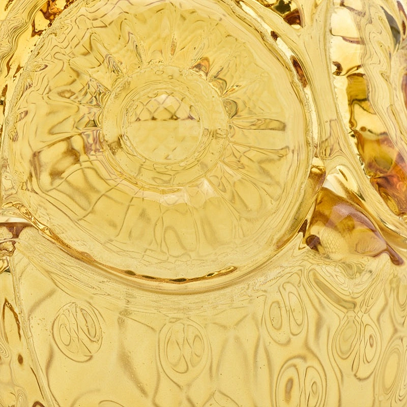 Antique customized oval owl-shape candle vessel glass candle holder with lid wedding centerpieces