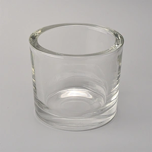 thick wall glass tealight holder, wedding candle holder