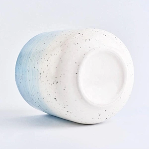 Sunny new design Luxury blue ceramic candle making jar with lid