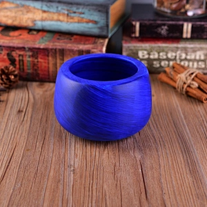 Color glaze blue ceramic candle container wholesales