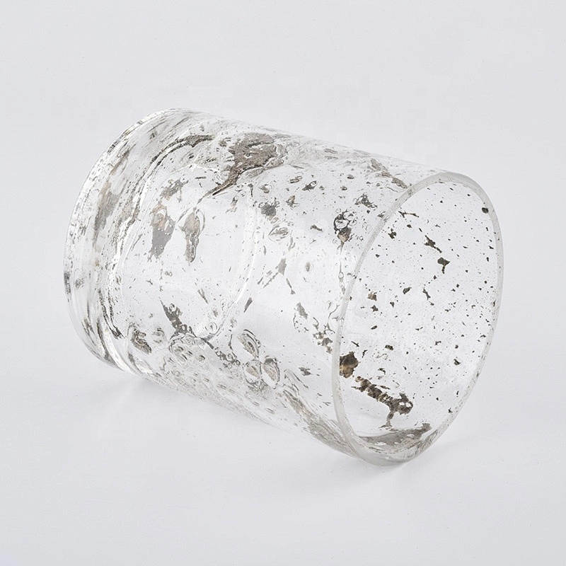 Crystal mercury glass candle holders
