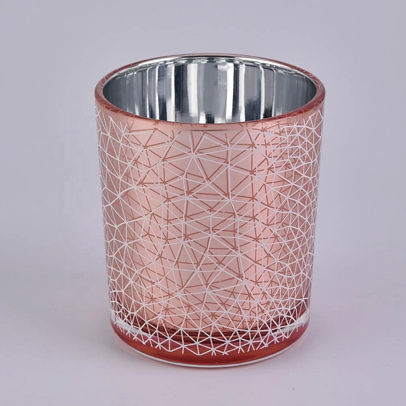 Rose Gold Glass Candle Jars Home Decor