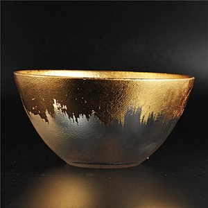 Gold foiling glass candle holders home decoration wholesale