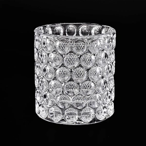 Luxury high bright glass candle jars clear glass candle holders