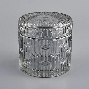empty luxury glass candle vessels with lid