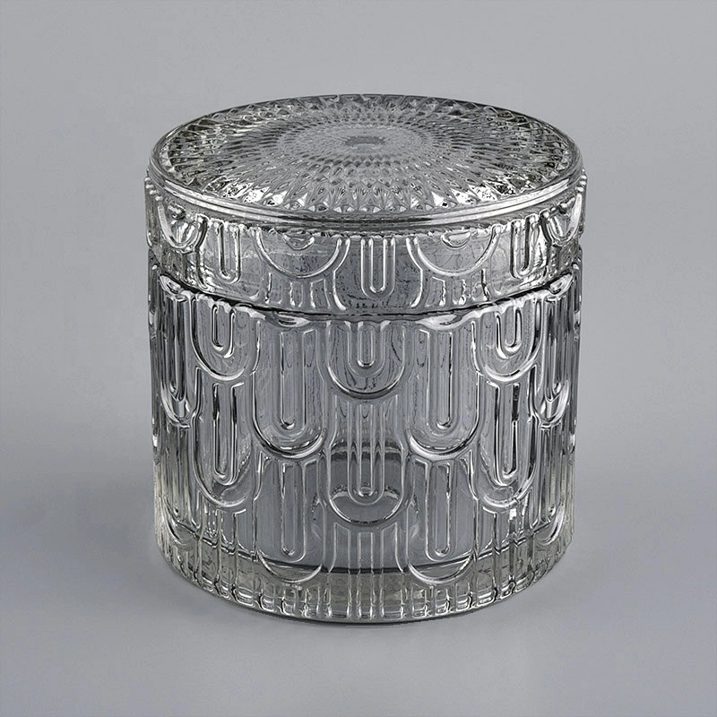 empty luxury glass candle vessels with lid