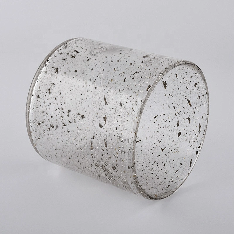 hand made glass candle holders with air bubble finish