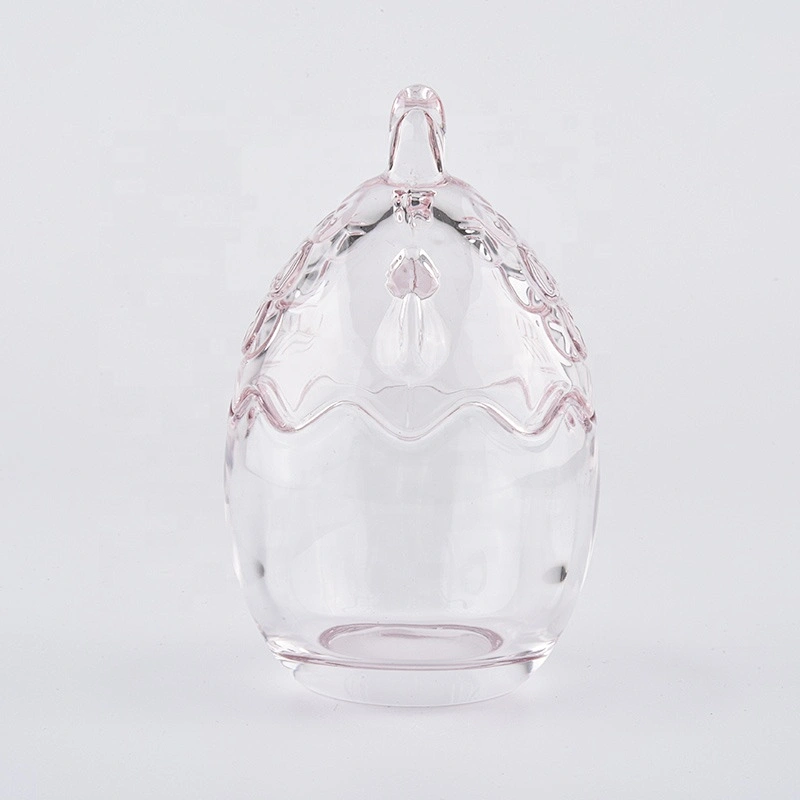 egg design pink colored glass candle jars