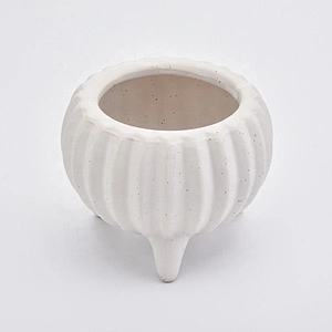 Round ceramic candlestick frosted white candle holder in bulk