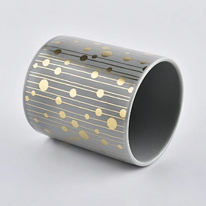Wholesales unique custom grey porcelain ceramic candle vessel jar
