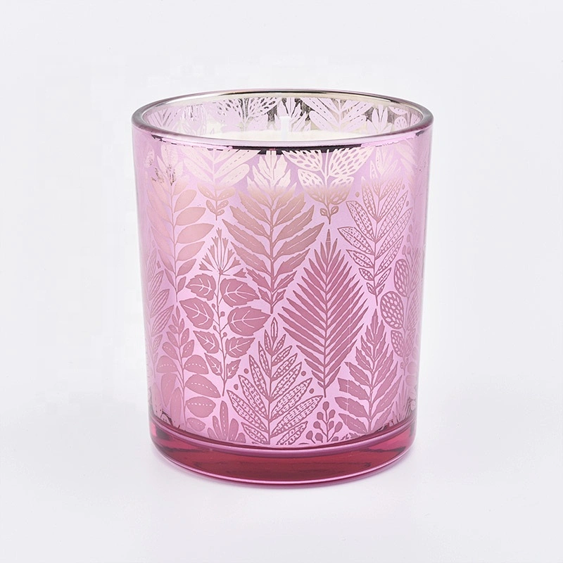 10oz mercury glass candle holders with laser design