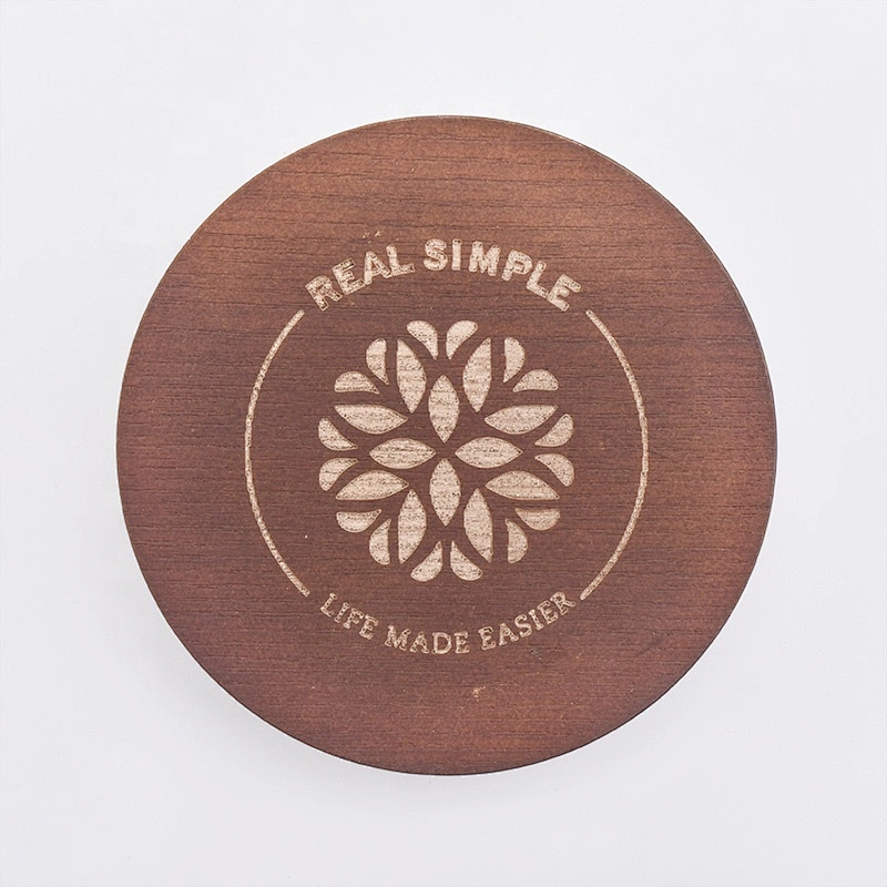 Circle recycled wood lid for candle jar tea cup wholesales
