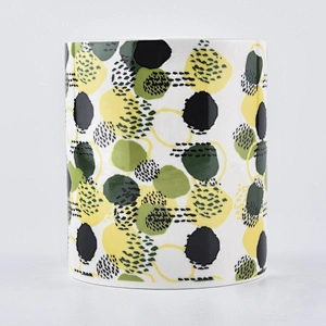 Sunny Luxury white pattern custom glass candle vessel container 10oz 20oz