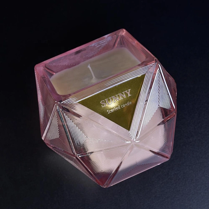 10oz 20oz Sunny new design diamond crystal candle glass jar holder