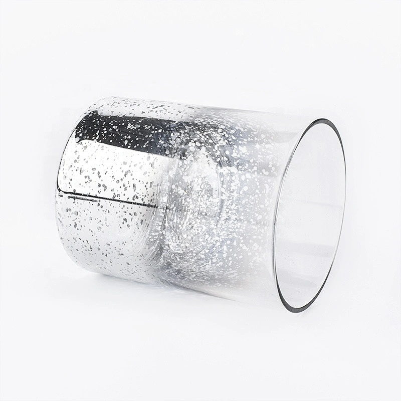 Cylinder customized mercury glass candle vessel