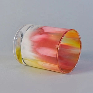 Personalized hurricane spraying Glass Candle container tealight double wall candle Holder wedding Decor use Wholesales