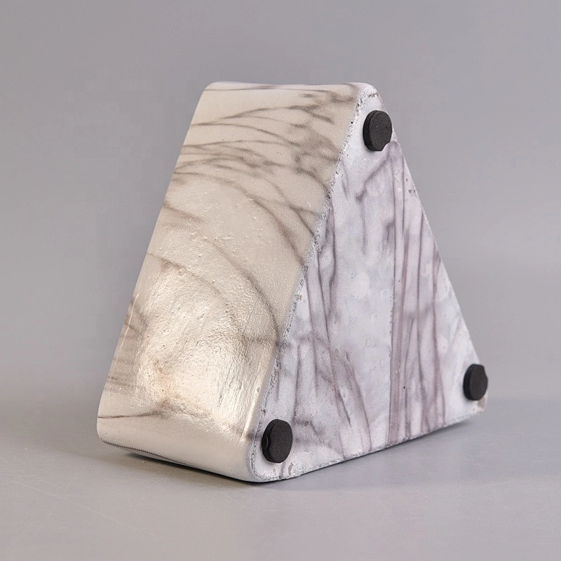 Triangle concrete candle containers scented candle jar wholesales