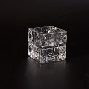 Square Glass Candle container tea light candle jar home Decoration