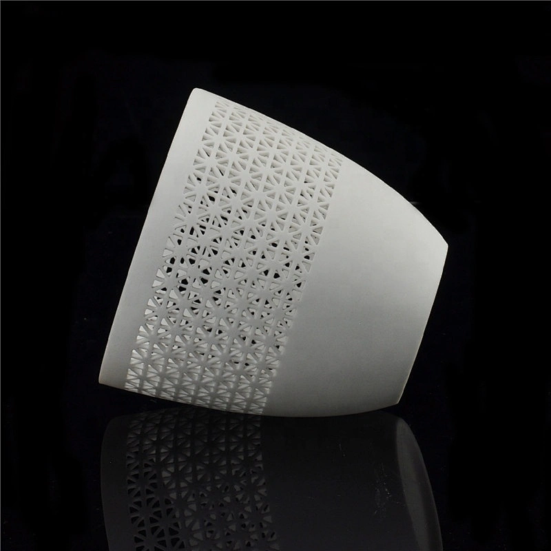 Pure White Hollow Out Ceramic Candle Holder Home Decoration Pieces