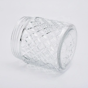 Clear engraving crystal candle holder votive glass candle jar home decorative