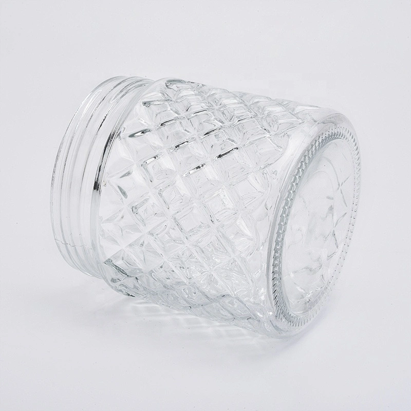 Clear engraving crystal candle holder votive glass candle jar home decorative