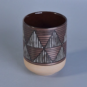 Vintage handmade glazed ceramic candle vessel tea light scented candle holders home decoration supply