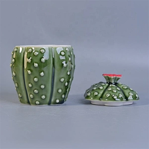 Luxury ceramic votive candle jar with cover