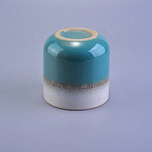 Round decorative ceramic candle holder for home decor