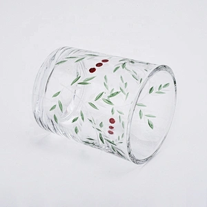 High quality clear glass candle holder wholesales glass candle jar