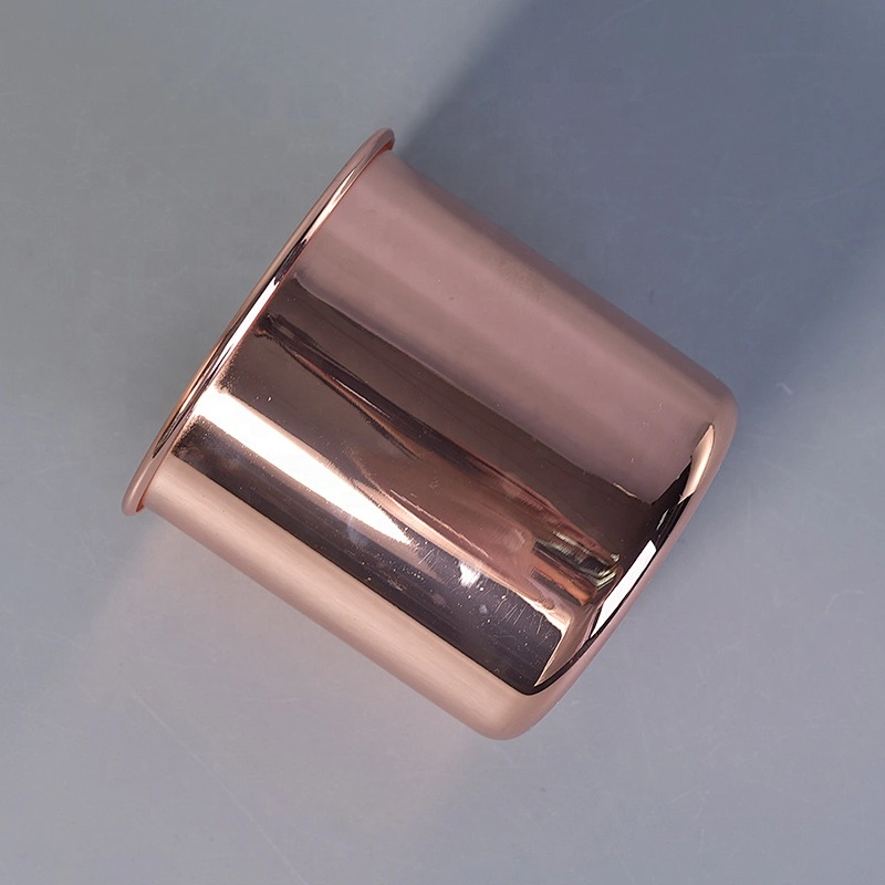 Cylinder Orange Metal Candle Jars Metal candle making vessel for Wedding Decoration use in bulk
