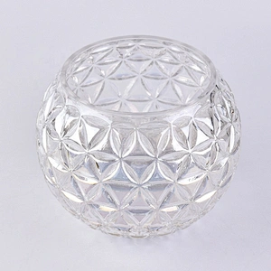 Clear personalized candle container tea light glass scented candle vessel wedding decor in bulk