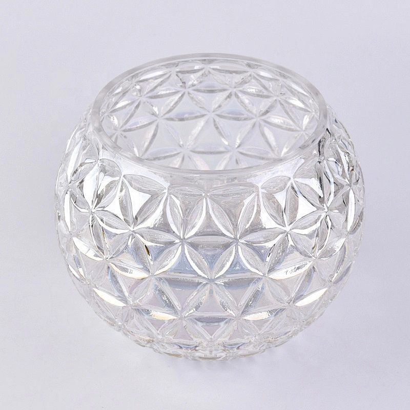 Clear personalized candle container tea light glass scented candle vessel wedding decor in bulk