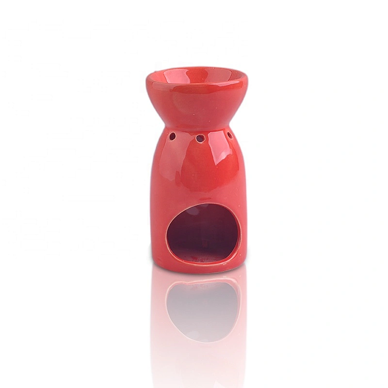Red Glazed Classic Ceramic Candle Oil Burner Home Decoration Pieces