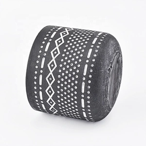 Customized black cement candle jar votives candle holder home decoration