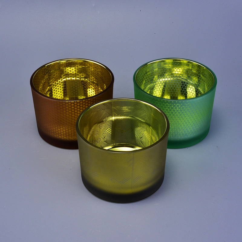 Sunny gold matte luxury votive Glass candle jars holder 10oz 20oz