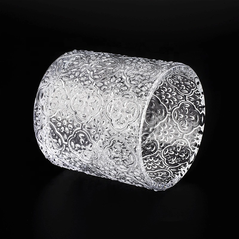 Luxury embossed glass votive candle holder home decor in bulk