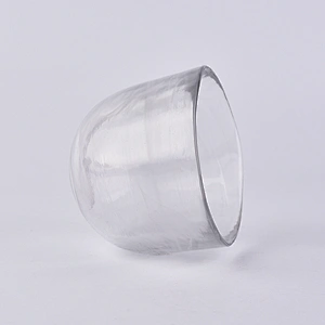 Random glass candle vessel hand made white color