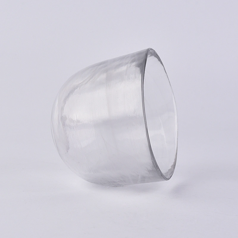 Random glass candle vessel hand made white color