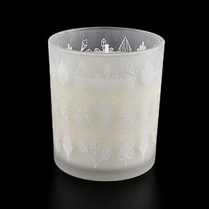 Sunny white matte luxury empty glass candle jars holder for candle making