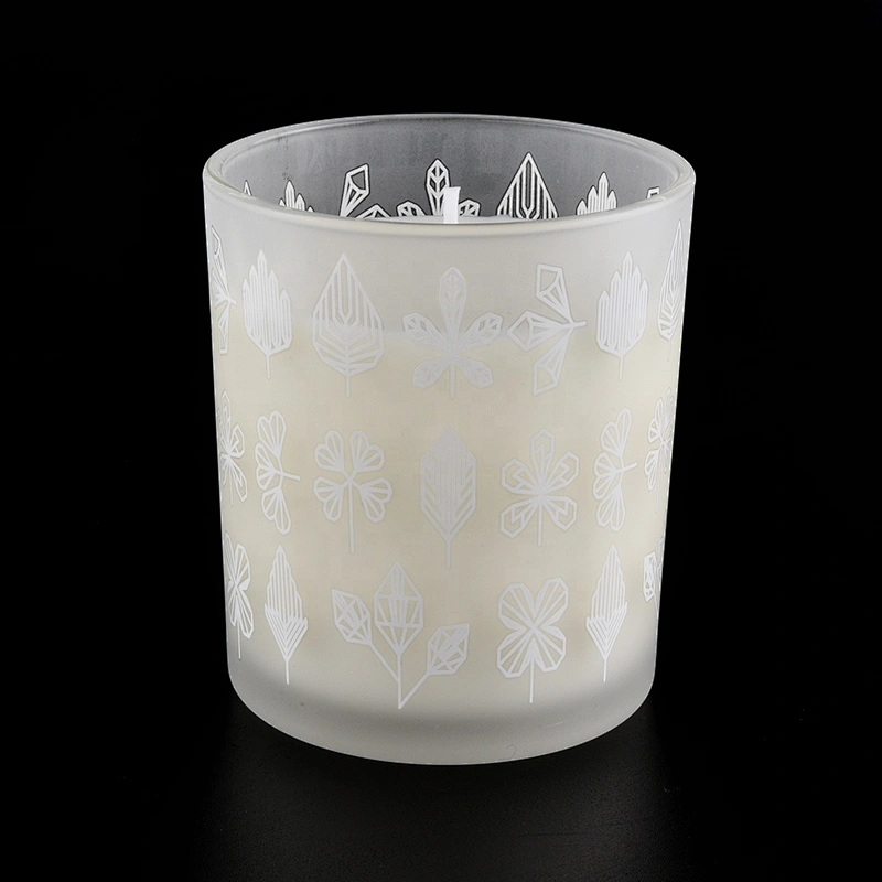 Sunny white matte luxury empty glass candle jars holder for candle making