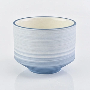 matte light blue glazed ceramic candle jars