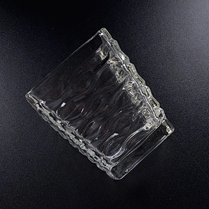 Transparent square Glass Candle cup luxury candle Holder home Decor wholesale