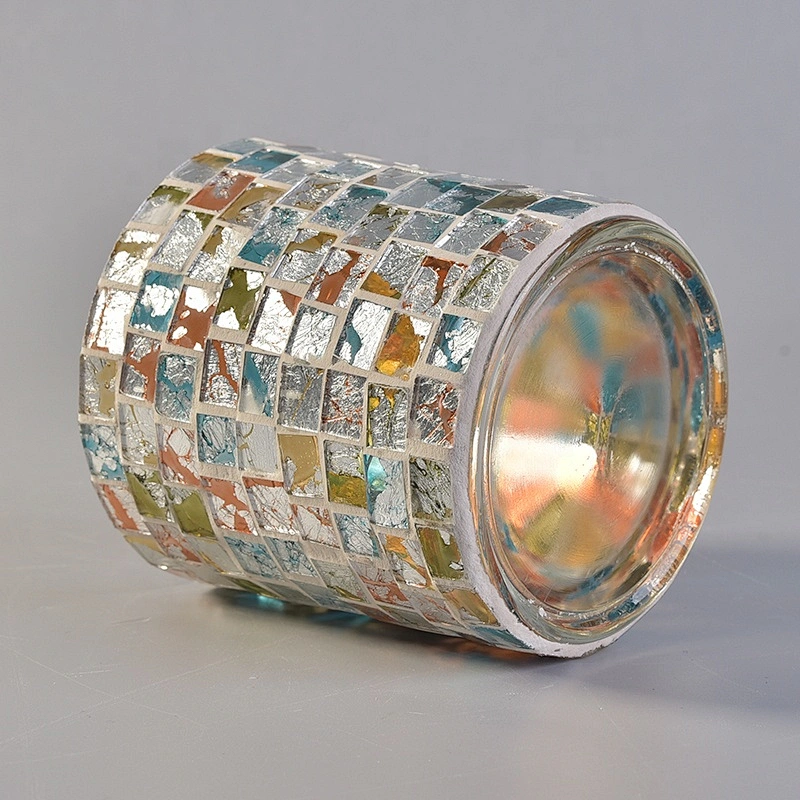 Mosaic glass candle holder multi colors home decoration wholesale