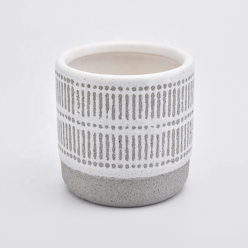 Restaurant ceramic candle containers rustic candle holder wholesales