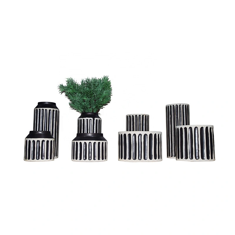Stripes Ceramic Vases and Pots Home Decoration Wholesales